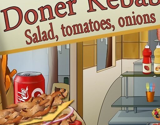Doner Kebab : Salad Tomatoes Onions